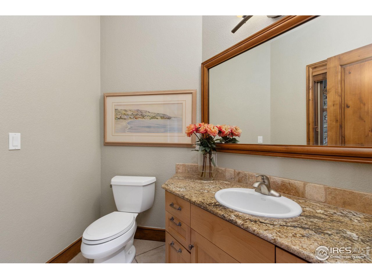 8467 Golden Eagle Road Fort Collins, CO 80528 - Photo 18 of 40 a bathroom with a toilet sink and mirror