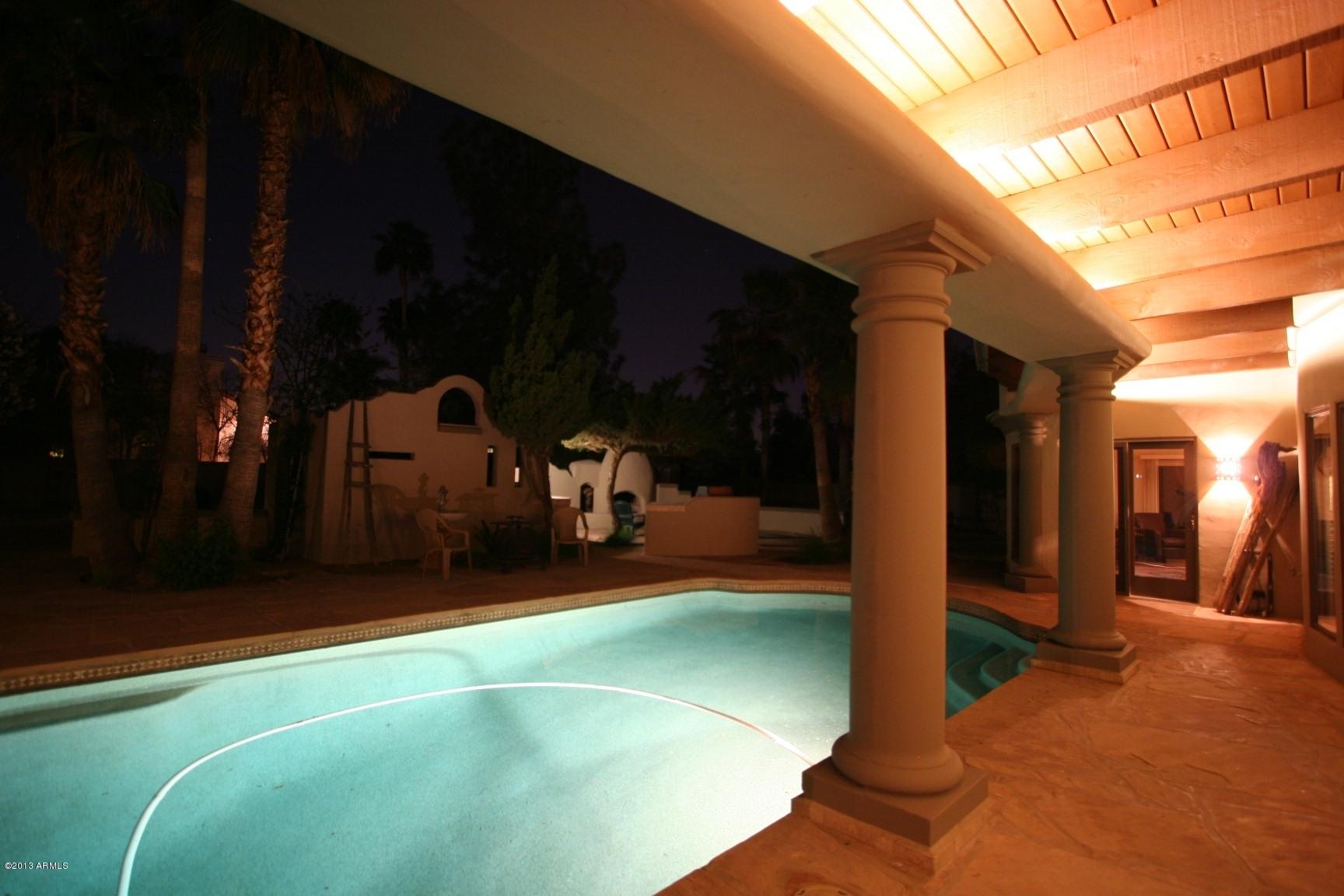 1206 North Riata Street Gilbert, AZ 85234 - Photo 8 of 34 Backyard Night view from house