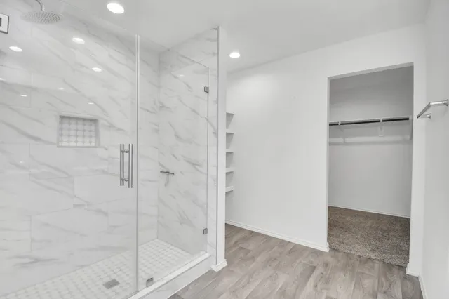 a bathroom with a shower