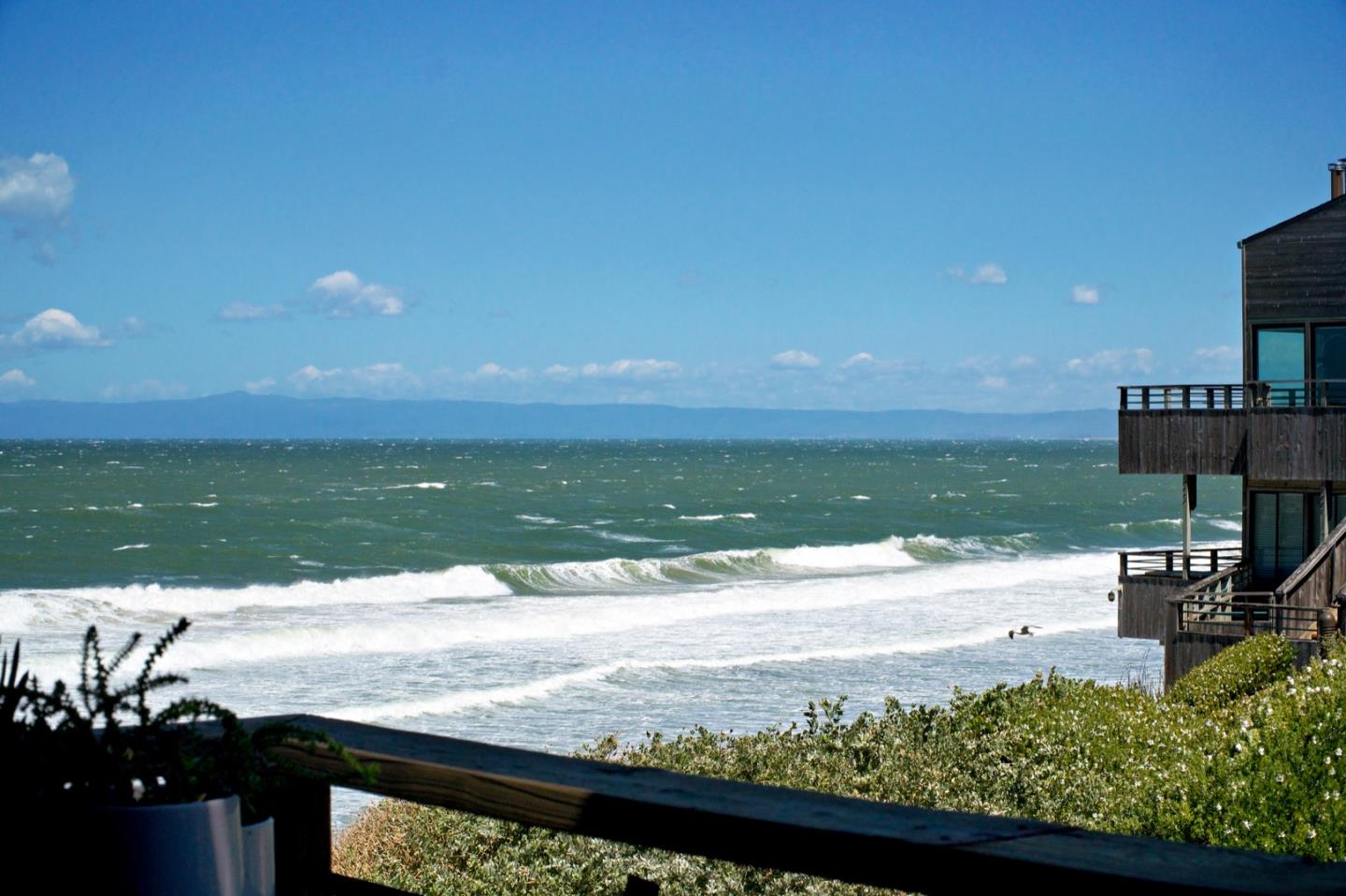 a view of an ocean and beach