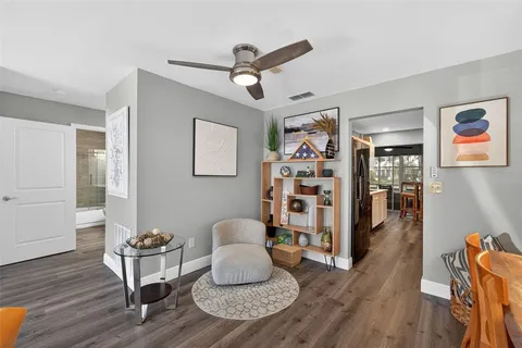 a living room with furniture