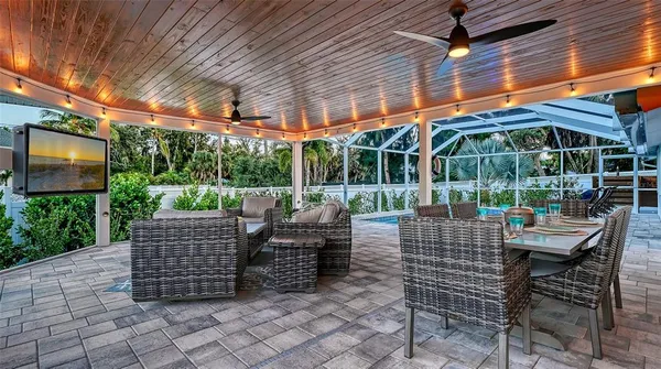 a view of outdoor space with seating