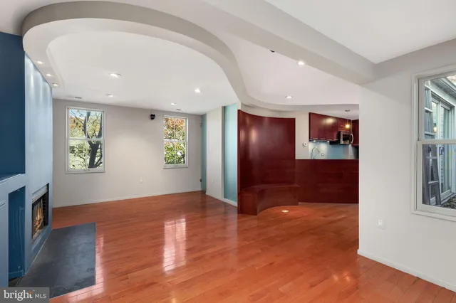 a view of livingroom with hardwood floor and window