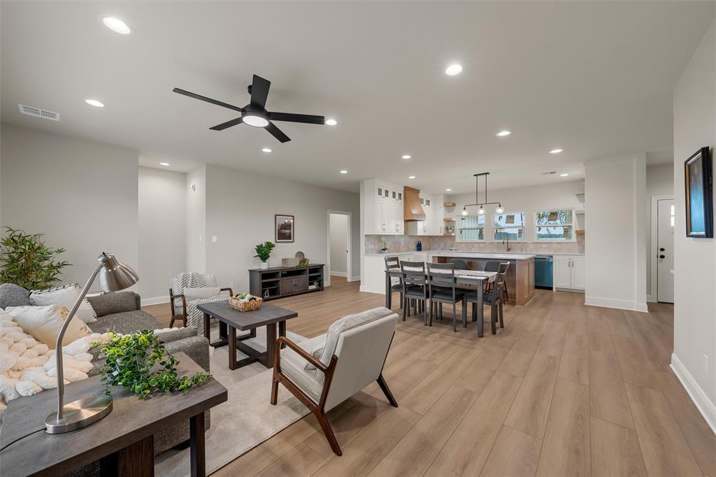 5200 Bogey Lane Waco, TX 76708 - Photo 15 of 37 a dining room with furniture and a kitchen view