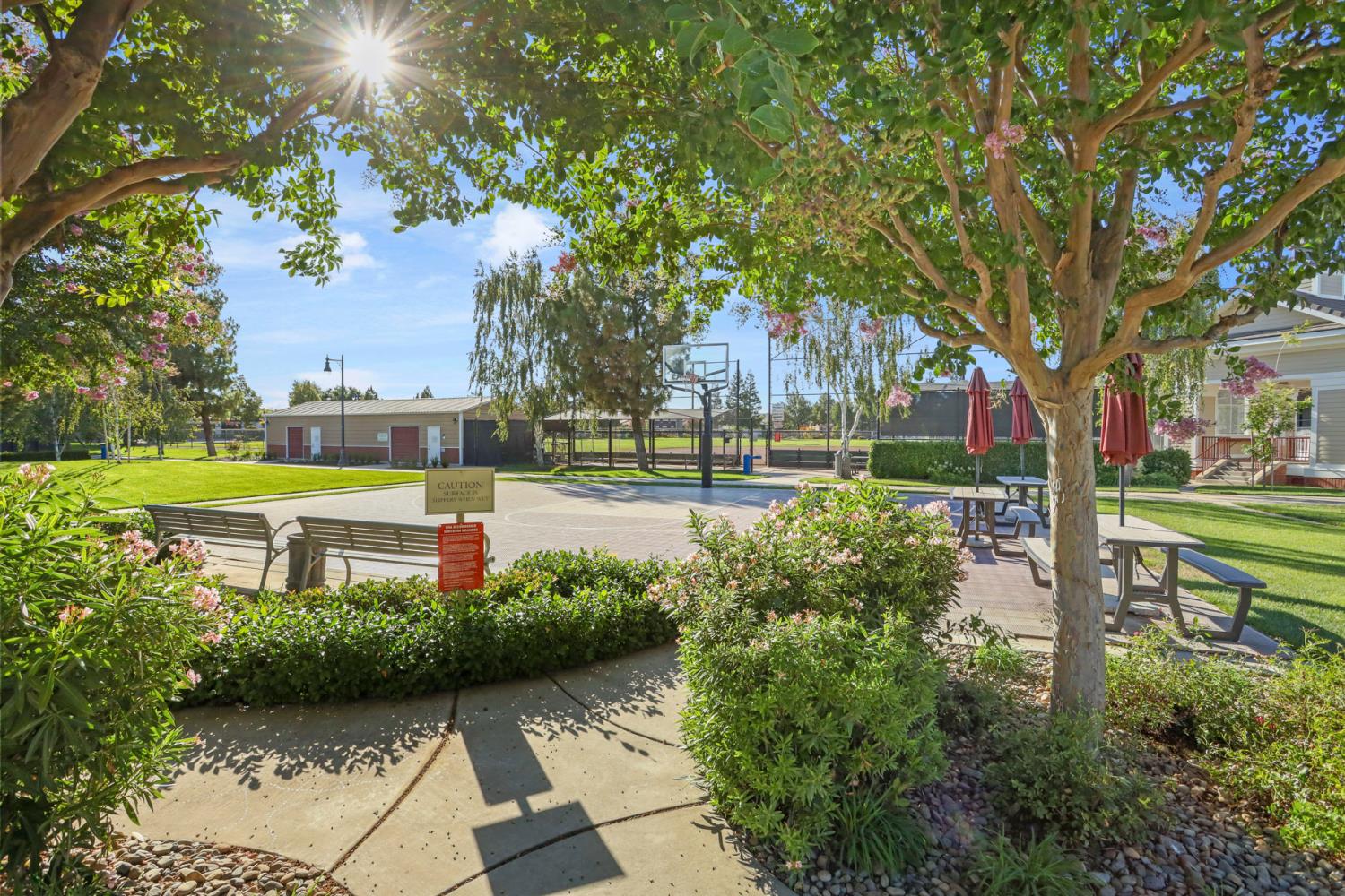 2439 Appleleaf Lane Manteca, CA 95336 - Photo 52 of 73 a view of a garden with a bench