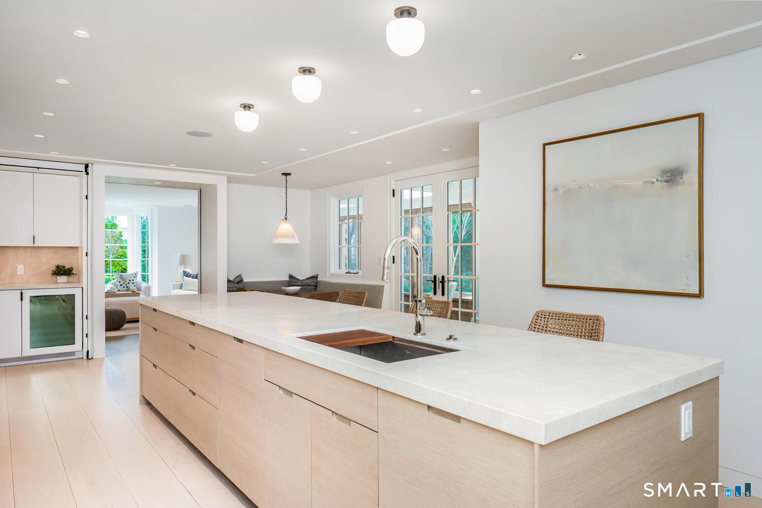 32 Birch Road Darien, CT 06820 - Photo 12 of 40 a view of living room with granite countertop furniture and a fireplace
