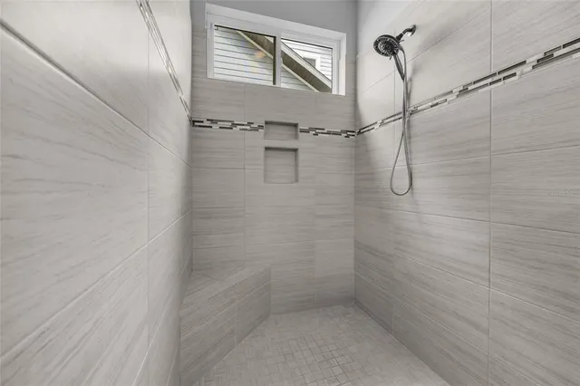 a bathroom with a shower