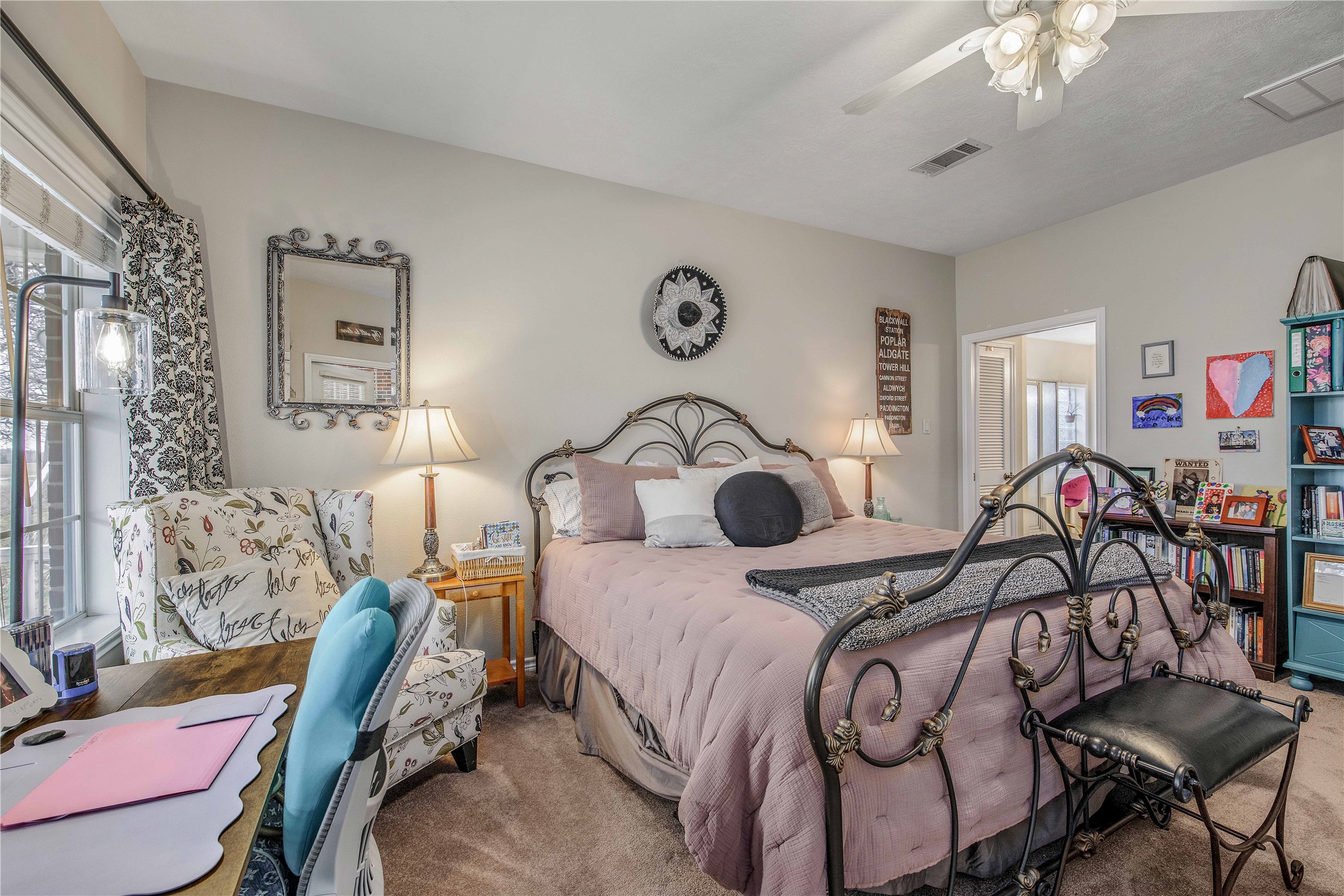 7 Hickory Ridge Lane Normangee, TX 77871 - Photo 23 of 45 a bedroom with bed and a chandelier