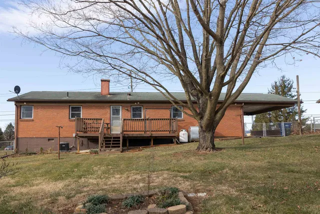 a view of a house with a large tree and a big yard