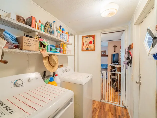 a view of a two chairs in a room