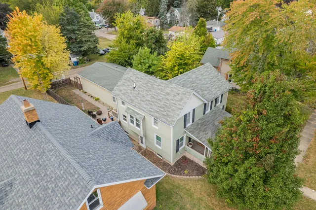 an aerial view of multiple house