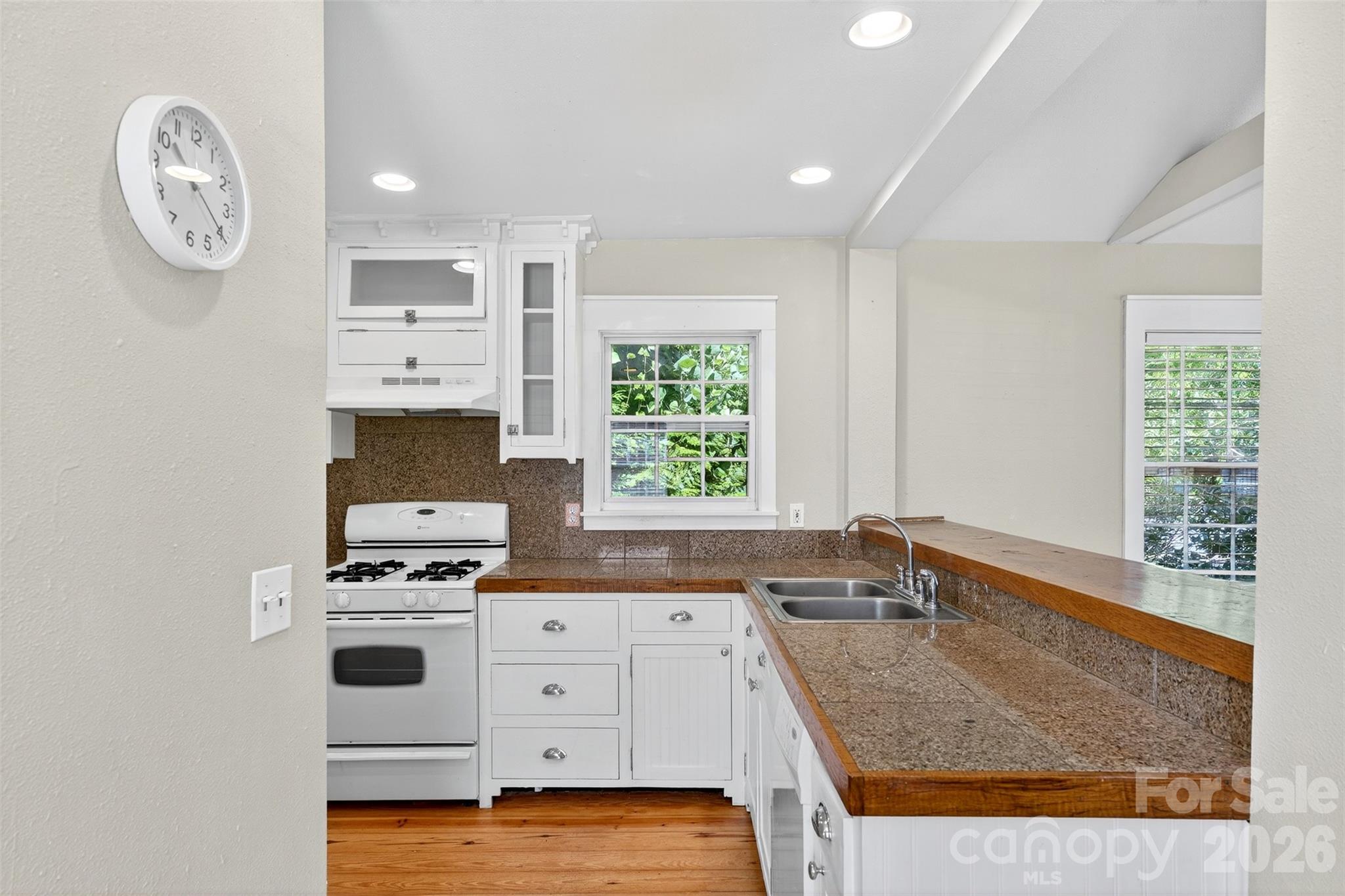 160 East Howard Street Tryon, NC 28782 - Photo 13 of 48 a kitchen with stainless steel appliances granite countertop a sink a stove and a window