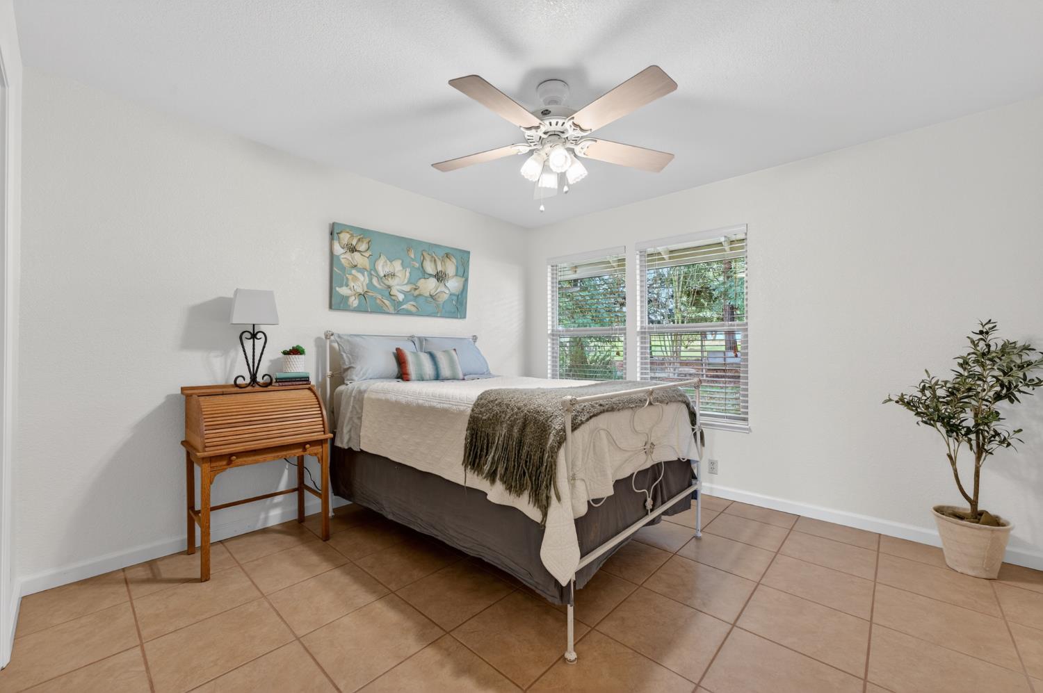 10919 Alta Mesa Road Wilton, CA 95693 - Photo 25 of 66 a spacious bedroom with a bed and a potted plant