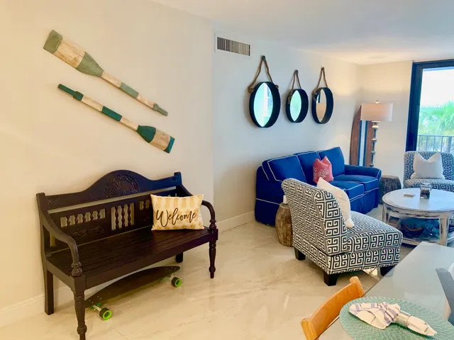 a living room with furniture