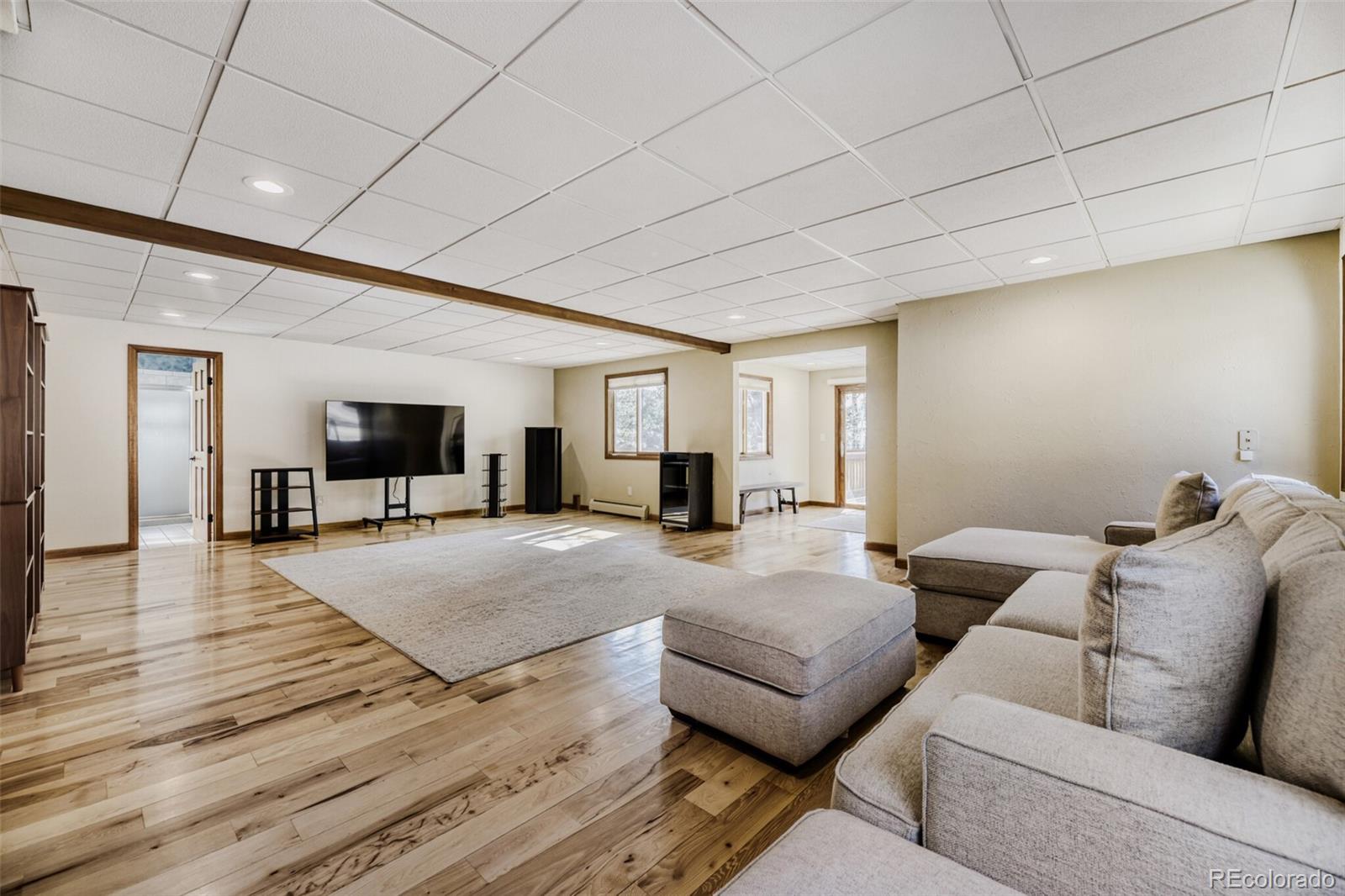 5000 Elizabeth Lane Evergreen, CO 80439 - Photo 19 of 30 a living room with furniture and a flat screen tv