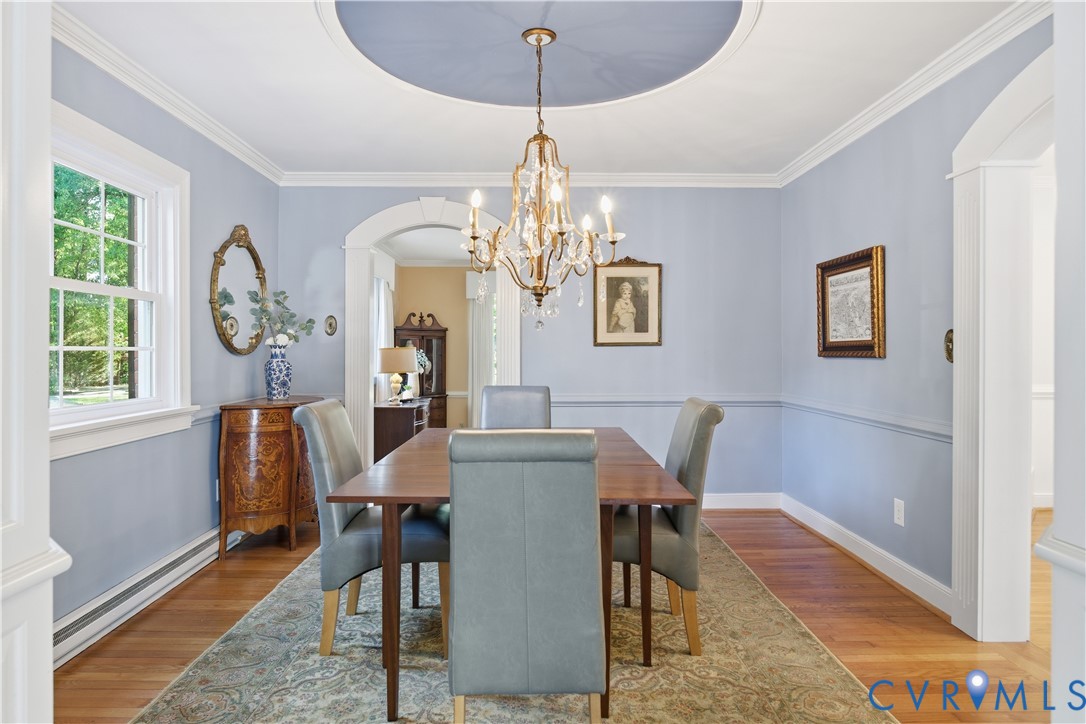 6405 Buckhill Road Richmond, VA 23225 - Photo 9 of 71 Formal dining space featuring a chandelier, tray c