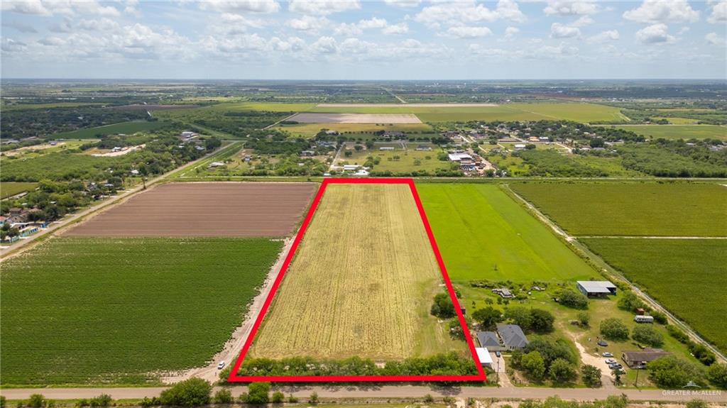 1834 Sunflower Road Edinburg, TX 78542 - Photo 1 of 1 Overview of rural landscape featuring property parcel outlined and farmland