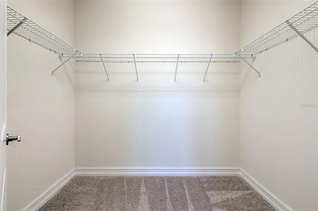 a view of a room with racks on the wall