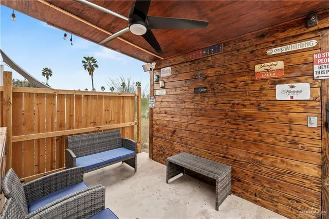 a view of outdoor seating space