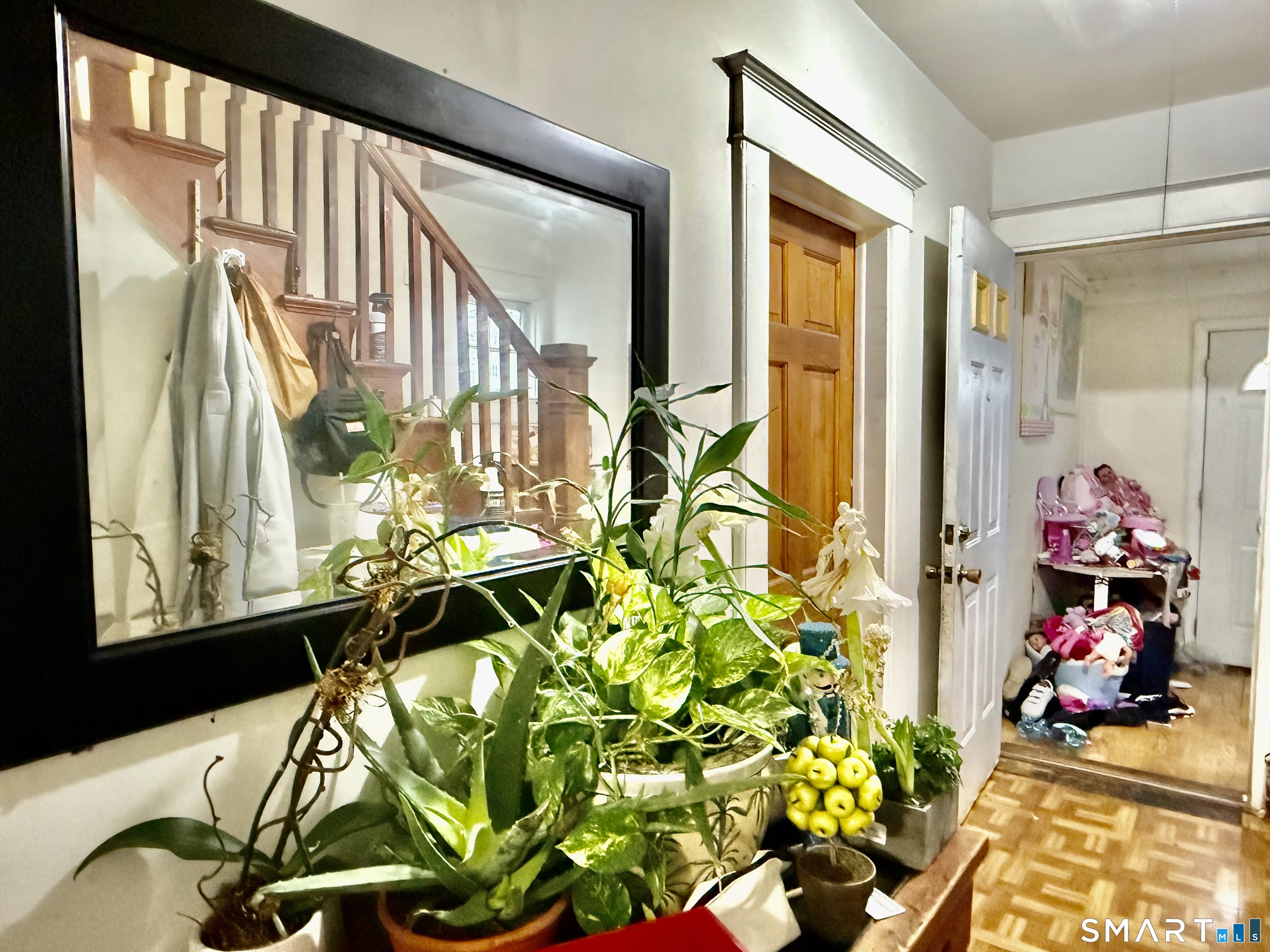 60 Stephen Street Stamford, CT 06902 - Photo 23 of 29 1st Fl Hallway by the Living Room, you can also find the Basement door across to the Mirror
