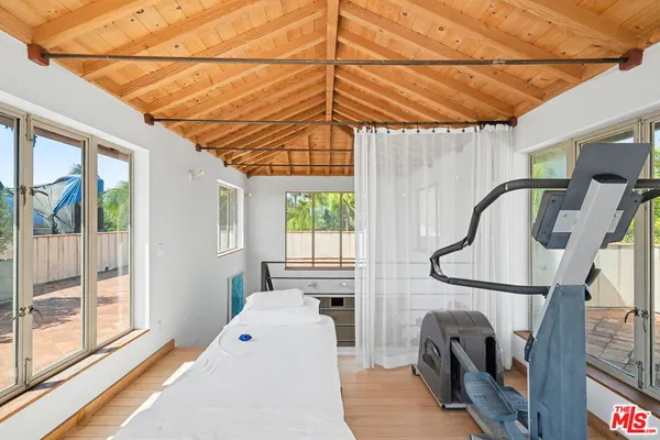 a view of a porch with a backyard