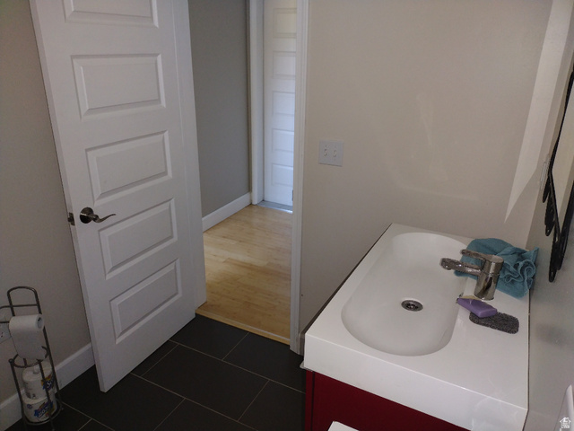 157 West 500 South Logan, UT 84321 - Photo 22 of 38 Contemporary vanity with integrated sink and chrome faucet