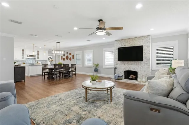 a room with gym equipment and a table