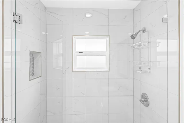 a bathroom with a shower