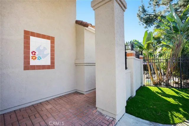 a view of a front door and garden