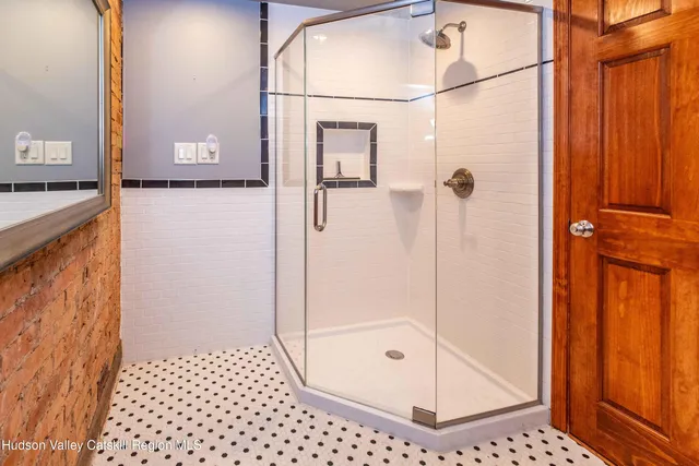 a bathroom with a shower
