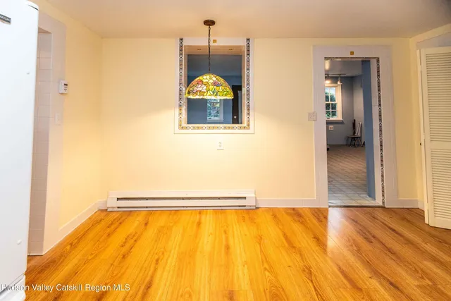 a view of a bathtub in a room