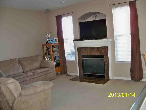 254 Cassidy Lane Elgin, IL 60124 - Photo 3 of 10 a living room with furniture a flat screen tv and a fireplace