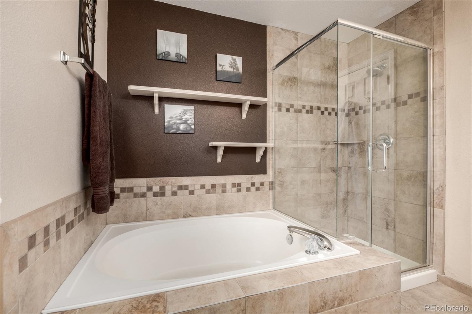 8894 Miners Street Highlands Ranch, CO 80126 - Photo 19 of 41 a bathroom with a bathtub and shower