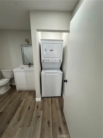 a utility room with a washer and dryer