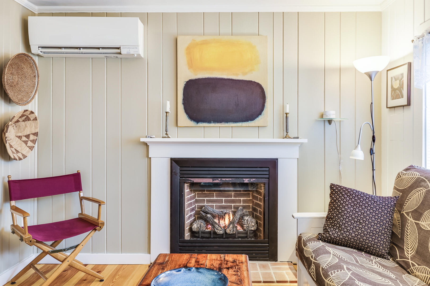 164 Kendrick Avenue, Unit B Wellfleet, MA 02667 - Photo 6 of 32 a living room with furniture and a fireplace