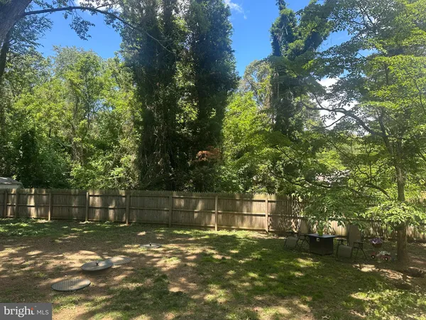 a view of a yard in a yard