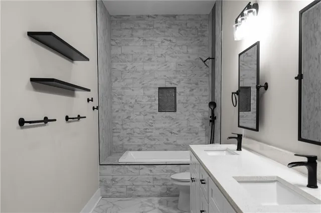 a bathroom with a sink and a toilet