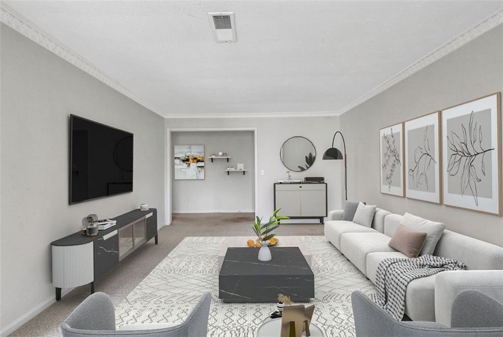 2390 Lawrenceville Highway, Unit K Decatur, GA 30033 - Photo 5 of 22 a living room with furniture and a flat screen tv