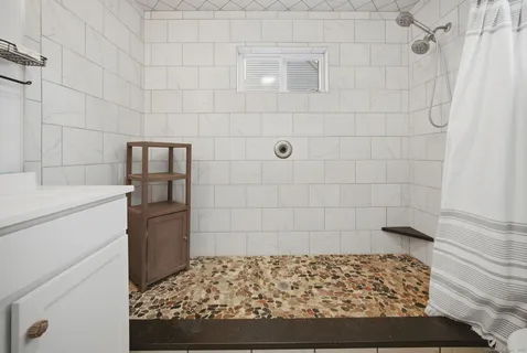 a bathroom with a shower