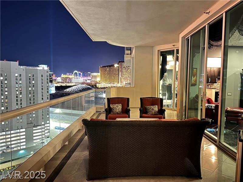 2857 Paradise Road, Unit 2103 Las Vegas, NV 89109 - Photo 41 of 55 Balcony at night with a view of city lights