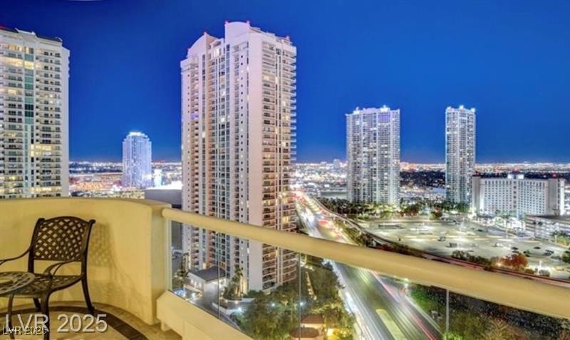 2857 Paradise Road, Unit 2103 Las Vegas, NV 89109 - Photo 49 of 55 Balcony at night with a view of city lights
