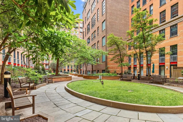 a building view with a outdoor space