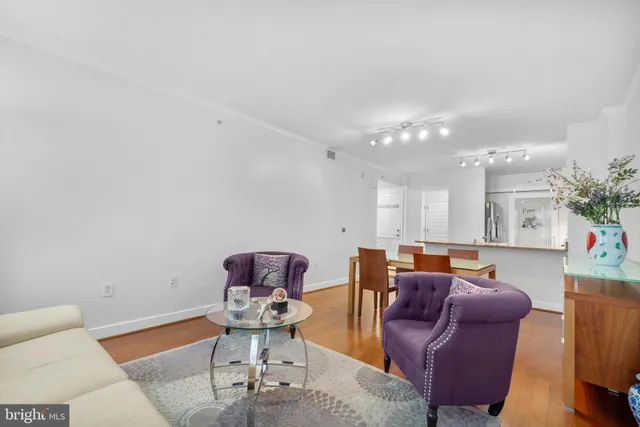a living room with furniture a bathtub and a potted plant