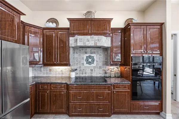 a kitchen with lots of counter top space