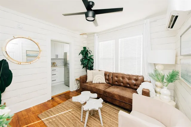 a living room with furniture