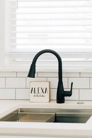 a close view of sink and tap