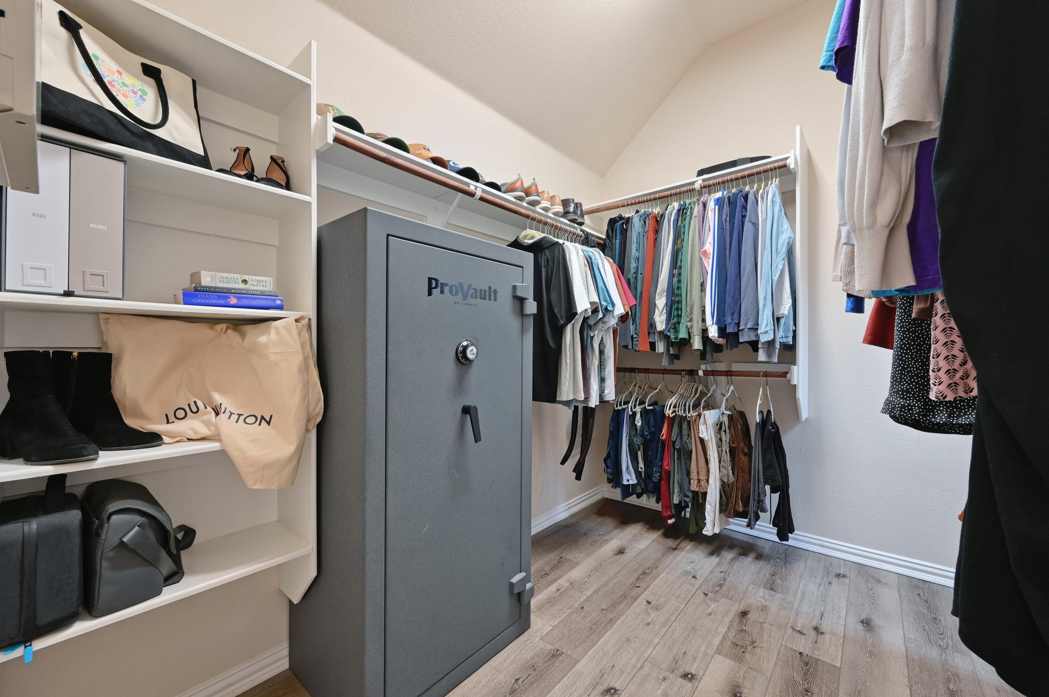 546 Hot Spring Valley Buda, TX 78610 - Photo 17 of 27 Walk in closet with light wood finished floors and lofted ceiling
