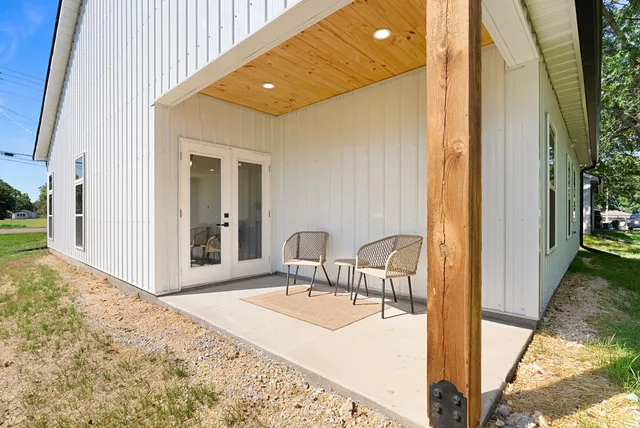 a house view with a garden space