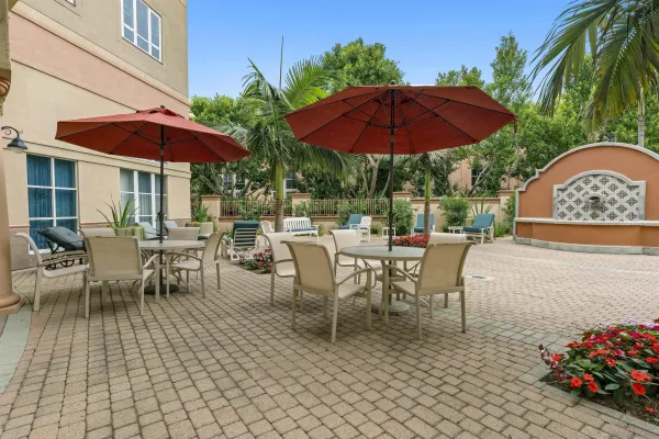 a view of a swimming pool with a back yard