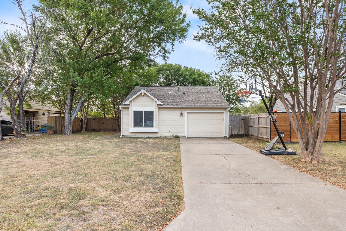 a house with trees in front of it